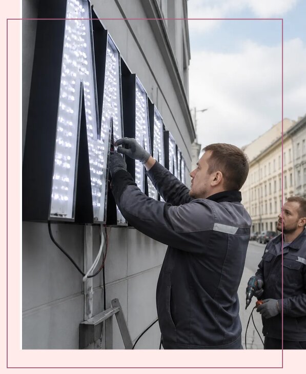 Изготовление и монтаж светодиодных LED вывесок в Мурманске