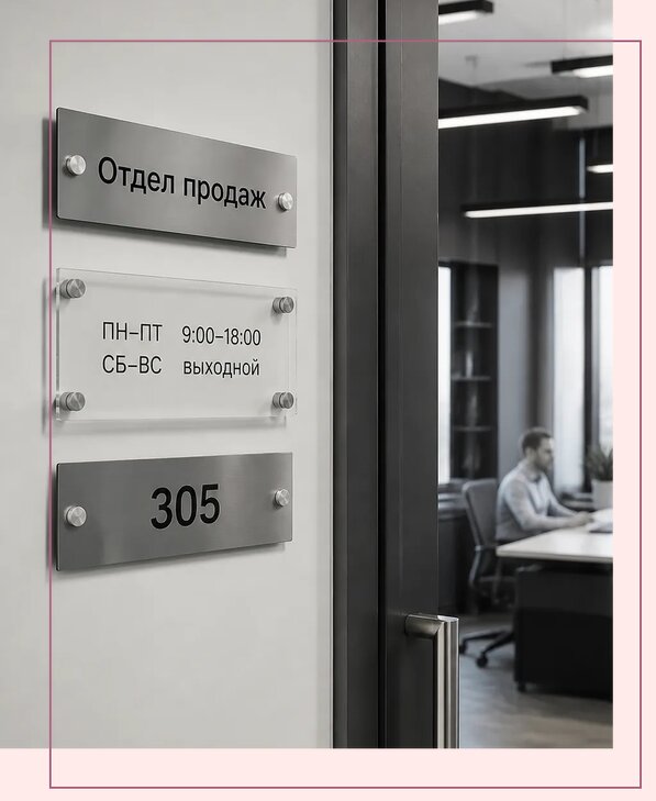 Офисные таблички на дверь в Мурманске по цене от 5038 р. | Аванза-Мрм